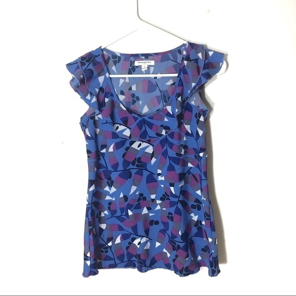 Banana Republic Blue Silky Blouse Small - Picture 2 of 6